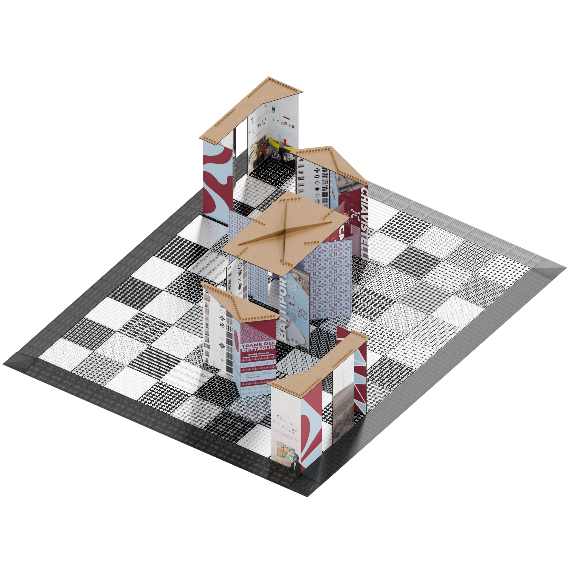 Render del padiglione - Assonometria